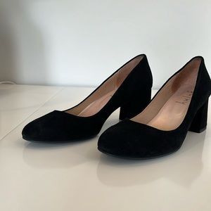 French Sole “Trance” Black Suede Pumps